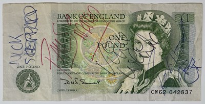 Lot 487 - PUNK - CLASH SIGNED £1 NOTE.