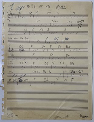 Lot 243 - PHIL SPECTOR - HANDWRITTEN SHEET MUSIC FOR 'BELLS OF ST MARY'.