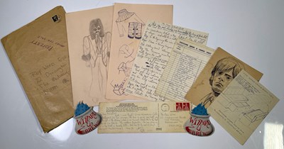 Lot 246 - ROY WOOD / THE MOVE - ORIGINAL HANDWRITTEN LYRICS / SKETCHES.
