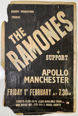 Lot 488 - RAMONES - ORIGINAL 1980 MANCHESTER CONCERT POSTER.