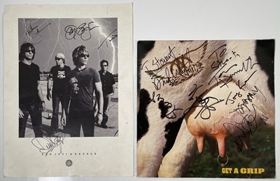 Lot 251 - AEROSMITH / BON JOVI SIGNED ITEMS.