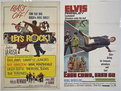 Lot 169 - ELVIS - ORIGINAL 'EASY COME..' ONE SHEET / LET'S ROCK ONE-SHEET.