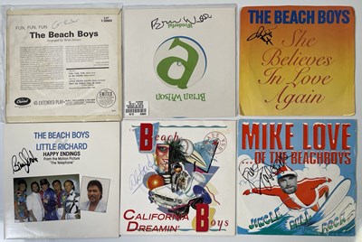Lot 257 - BEACH BOYS SIGNED SINGLES COLLECTION INC BRIAN WILSON.