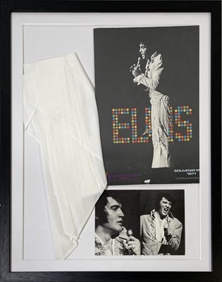 Lot 306 - ELVIS PRESLEY - ORIGINAL CONCERT SILK SCARF DISPLAY.