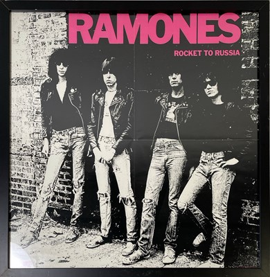 Lot 493 - THE RAMONES - ORIGINAL SIRE ROCKET TO RUSSIA PROMOTIONAL POSTER.