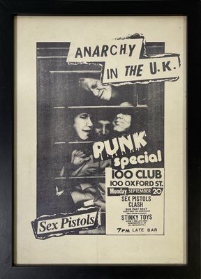 Lot 541 - THE SEX PISTOLS - ORIGINAL 1976 100 CLUB MINI POSTER / HANDBILL.