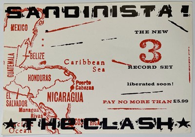 Lot 502 - THE CLASH - ORIGINAL SANDINISTA PROMOTIONAL FLYER.