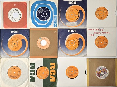 Lot 1081 - LARGE CLASSIC ROCK 7" COLLECTION - RUNS OF: BOWIE, QUEEN, T.REX, ELO, CANNED HEAT