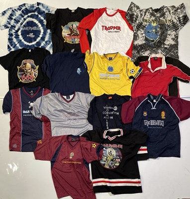 Lot 356 - IRON MAIDEN CLOTHING COLLECTION INC FOOTBALL SHIRTS.