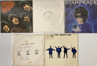Lot 1096 - THE BEATLES LPS & YOKO ONO PROMO MATERIAL PACK - LOUD CUT, TEST PRESS + MORE