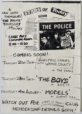 Lot 519 - THE POLICE - ORIGINAL LEEDS POLY HANDBILL.