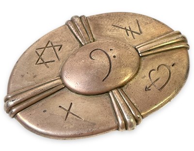 Lot 576 - GEORGE MICHAEL - 'FAITH' BELT BUCKLE OWNED BY GEORGE MICHAEL.