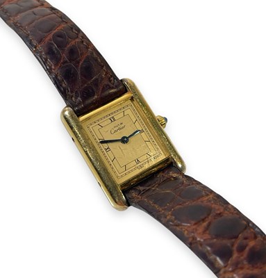 Lot 579 - GEORGE MICHAEL - 18ct GOLD LADIES CARTIER WATCH PURCHASED BY GEORGE MICHAEL.