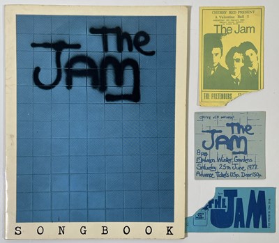 Lot 431 - THE JAM - RARE TICKET STUBS AND SONGBOOK.