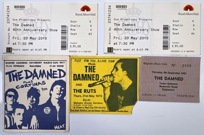 Lot 526 - PUNK - THE DAMNED - RARE TICKET STUBS.