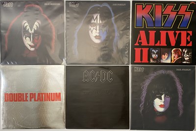Lot 4 - HARD ROCK LPS - ORIGINAL KISS & SOLO WITH POSTERS, AUSSIE AC/DC, VAN HALEN CLASSICS