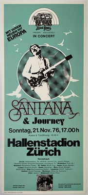 Lot 186 - SANTANA - ORIGINAL 1976 SWISS POSTER.