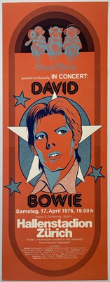 Lot 563 - DAVID BOWIE - RARE ORIGINAL SWISS POSTER FOR HALLENSTADION, ZURICH, APRIL 1976.