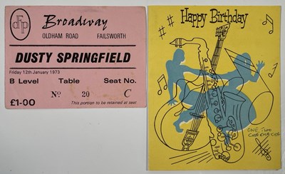 Lot 286 - DUSTY SPRINGFIELD - 1950S HANDWRITTEN CARD WITH RARE SIGNATURE AS 'SHAN'.