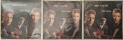 Lot 47 - RARITY TRIO OF EDDIE COCHRAN - 'SINGIN' TO MY BABY' EP SERIES - USA LIBERTY 1957