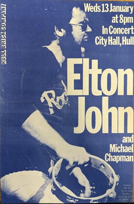 Lot 581 - ELTON JOHN - A RARE HANDBILL FOR A CANCELLED HULL DATE, 1971.