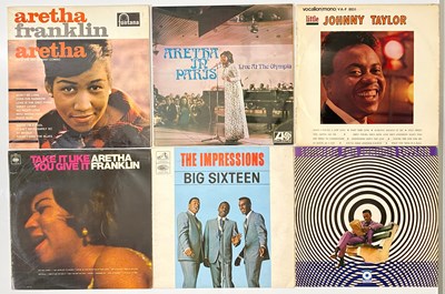 Lot 8 - UK PRESS - 60'S 70'S SOUL R&B LPS - LITTLE JOHNNY TAYLOR, ARETHA FRANKLIN, IMPRESSIONS