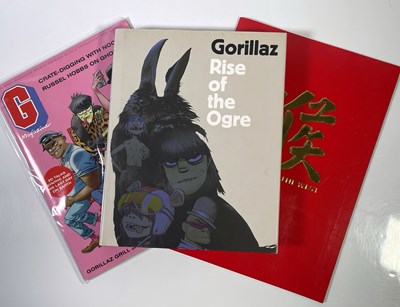 Lot 105 - GORILLAZ - JAMIE HEWLETT - 'RISE OF OGRE BOOK' SIGNED BY HEWLETT & CASS BROWNE, LIBRARY CARD EDITION.