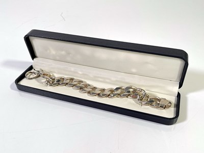 Lot 1 - STERLING SILVER BRACELET.