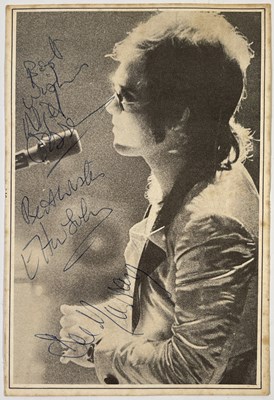 Lot 293 - ELTON JOHN - SIGNED PROMO POSTCARD.