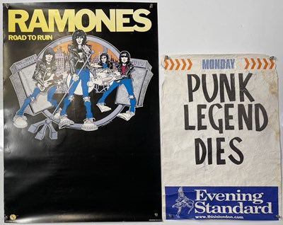 Lot 220 - PUNK - ORIGINAL NEWSPAPER BILLBOARD LIKELY RE JOE STRUMMER DEATH.