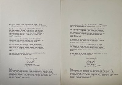 Lot 398 - JOY DIVISION - AN ORIGINAL 'IDEAL FOR LIVING' PRESS KIT.