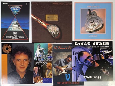 Lot 64 - MEMORABILIA INC DIRE STRAITS 'LIVE IN 85' POSTER / JEFF WAYNE SIGNED WOTW PROGRAMME.