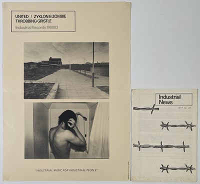 Lot 473 - THROBBING GRISTLE- ORIGINAL UNITED/ZYKLON B POSTER.
