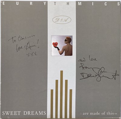 Lot 257 - EURHYTHMICS - SIGNED SLEEVE FOR 'SWEET DREAMS'.