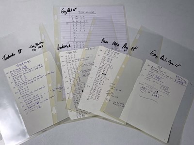 Lot 435 - RIDE - ANDY BELL HANDWRITTEN CHORD SHEETS AND LYRICS.