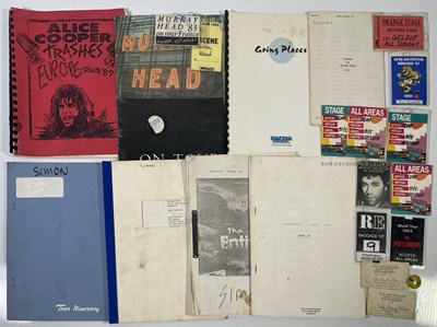 Lot 70 - 1980S POP/PUNK/ROCK INC ALICE COOPER/SPEAR OF DESTINY - ITINERARIES AND TOUR MEMORABILIA.