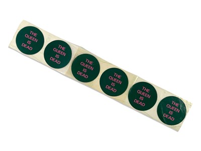 Lot 455 - THE QUEEN IS DEAD - STRIP OF 5 PROMOTIONAL STICKERS.