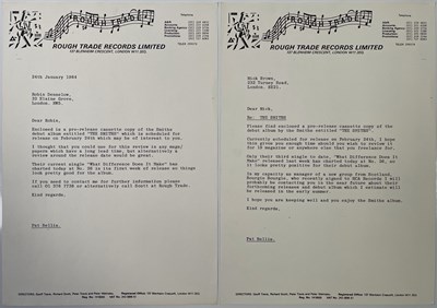 Lot 457 - THE SMITHS - 1984 PRESS LETTERS FOR DEBUT ALBUM.