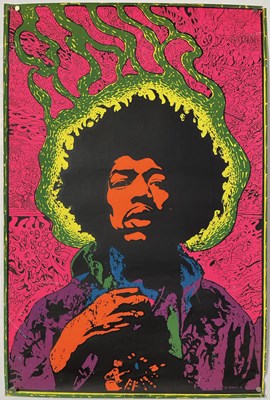 Lot 183 - JIMI HENDRIX - ORIGINAL JOE ROBERTS JR. BLACKLIGHT POSTER.