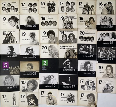 Lot 80 - TOP OF THE POPS - ORIGINAL CAMERA CARDS WITH ARTIST INFO.