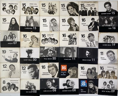 Lot 83 - TOP OF THE POPS - ORIGINAL CAMERA CARDS WITH ARTIST INFO.