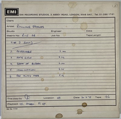 Lot 329 - THE ROLLING STONES - EMI TAPE REEL, 1978.