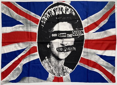 Lot 500 - THE SEX PISTOLS - ORIGINAL JAMIE REID DESIGNED 'GOD SAVE THE QUEEN' FLAG.
