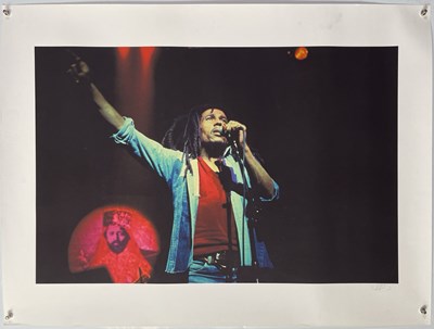 Lot 329 - BOB MARLEY - SIGNED DENNIS MORRIS PRINT.