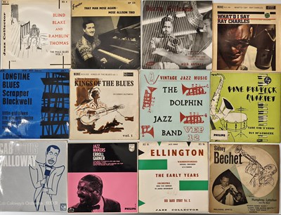 Lot 812 - LARGE COLLECTION OF JAZZ BLUES BOP SWING 7" EPS - MOSE ALLISON, BLIND BLAKE, DIZZY