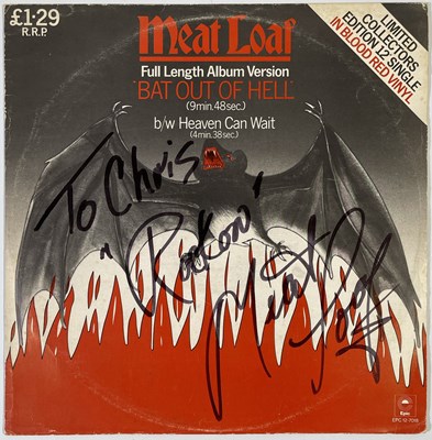 Lot 273 - MEAT LOAF - SIGNED COPY OF 'BAT OUT OF HELL'.