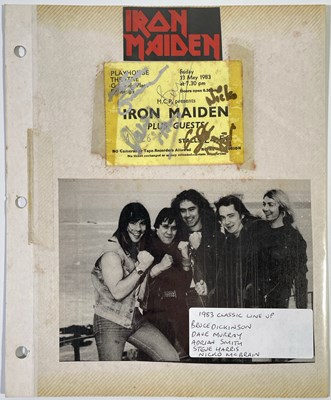 Lot 276 - IRON MAIDEN - SIGNED 1983 TICKET.