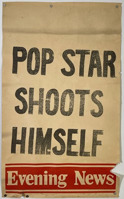 Lot 191 - VINTAGE NEWSPAPER BILLBOARD POSTER - 'POP STAR SHOOTS HIMSELF'.