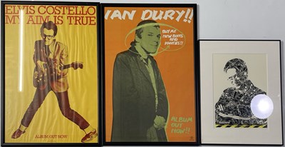 Lot 193 - STIFF RECORDS - PROMOTIONAL POSTERS INC IAN DURY / ELVIS COSTELLO.