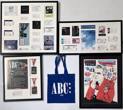 Lot 89 - CONCERT MEMORABILIA - FRAMED TICKETS / SIGNED ITEMS / MEMORABILIA.